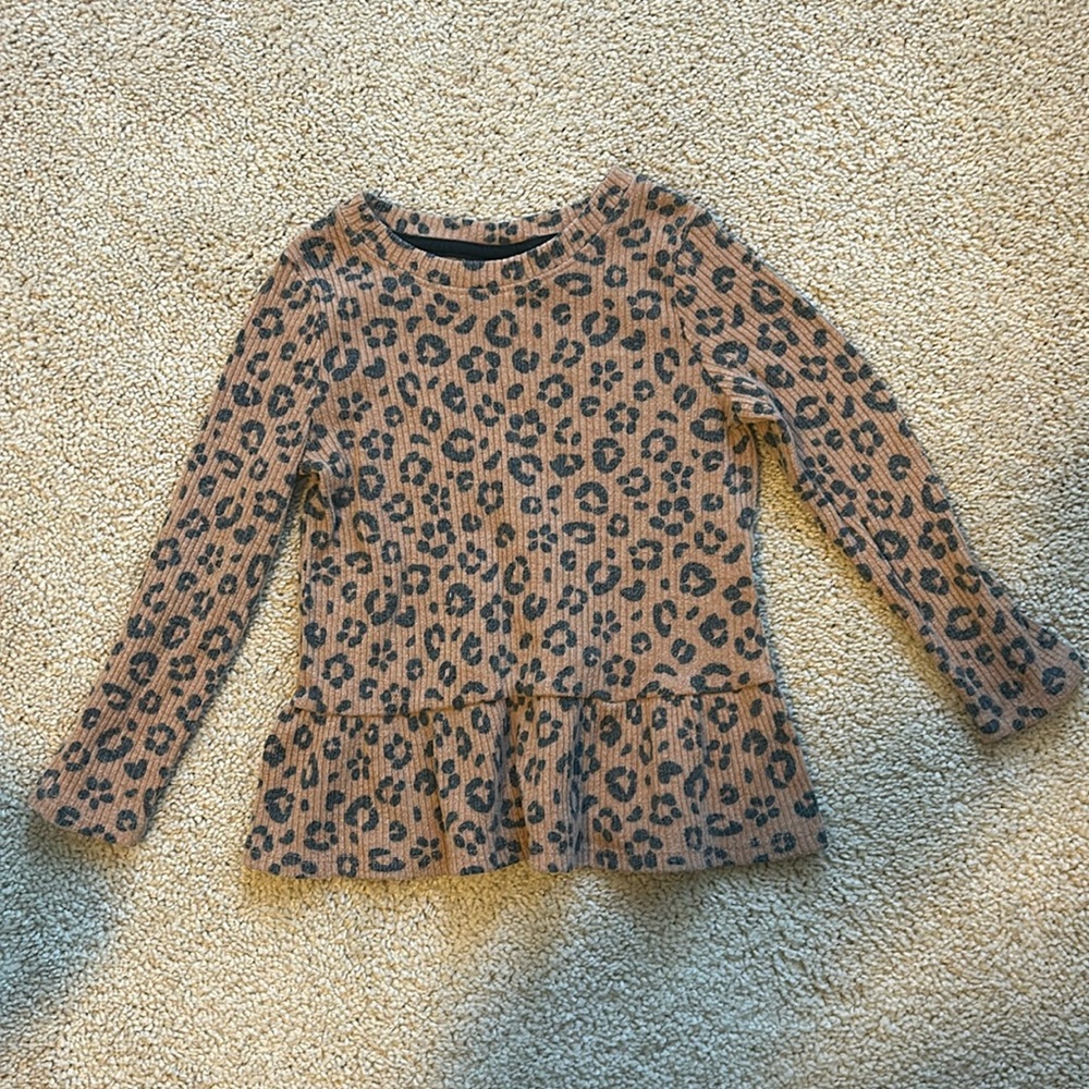 Cat & Jack leopard print peplum shirt, 3T
